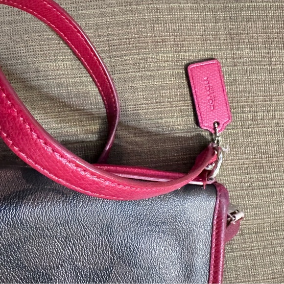 COACH Brown Signature Crossbody with Pink Trim and Strap - Picture 6 of 8